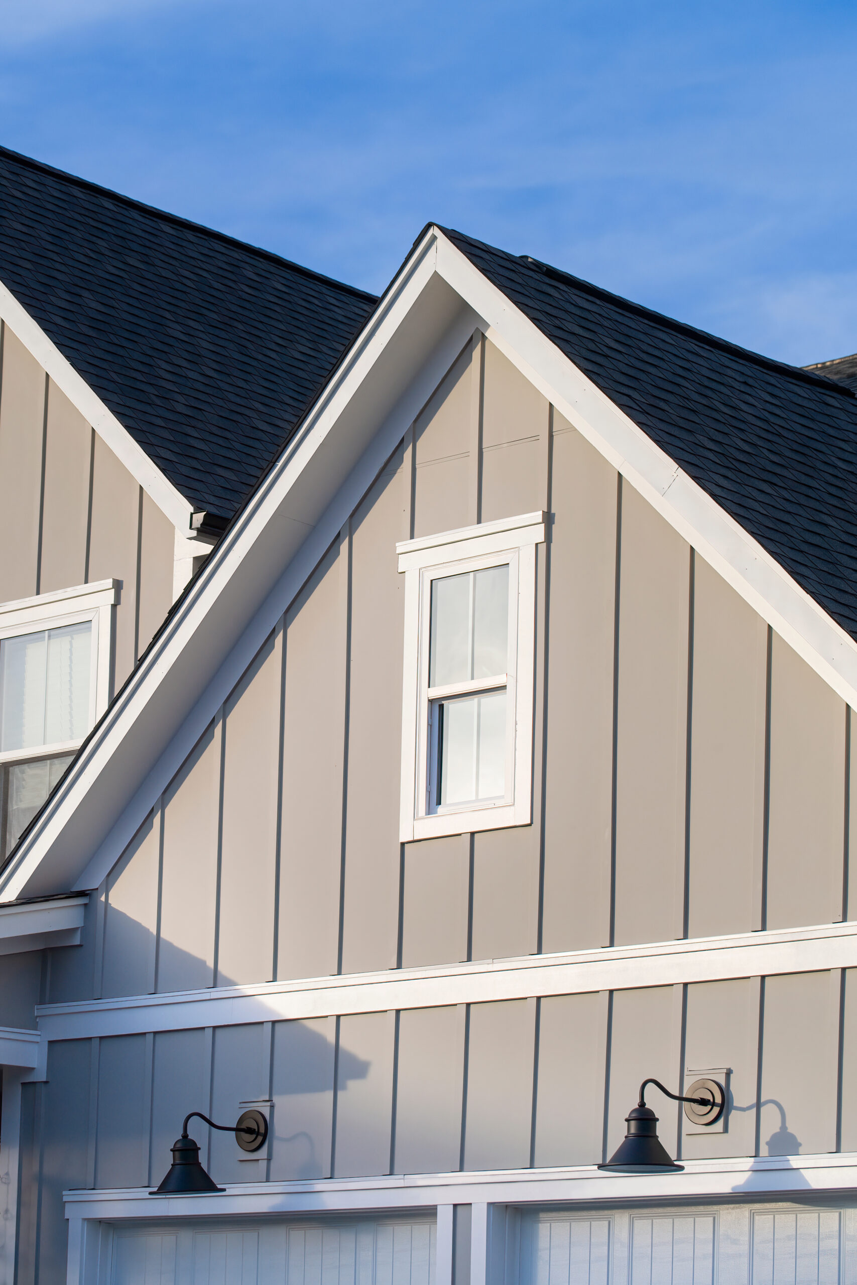 Close up of a newly completed home.